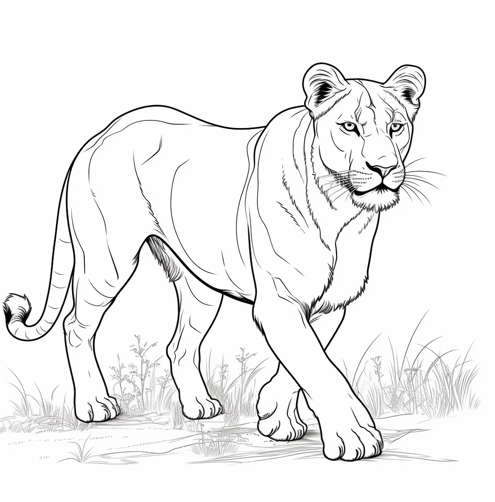 Lion - Free printable coloring pages of Lions and Lion Cubs