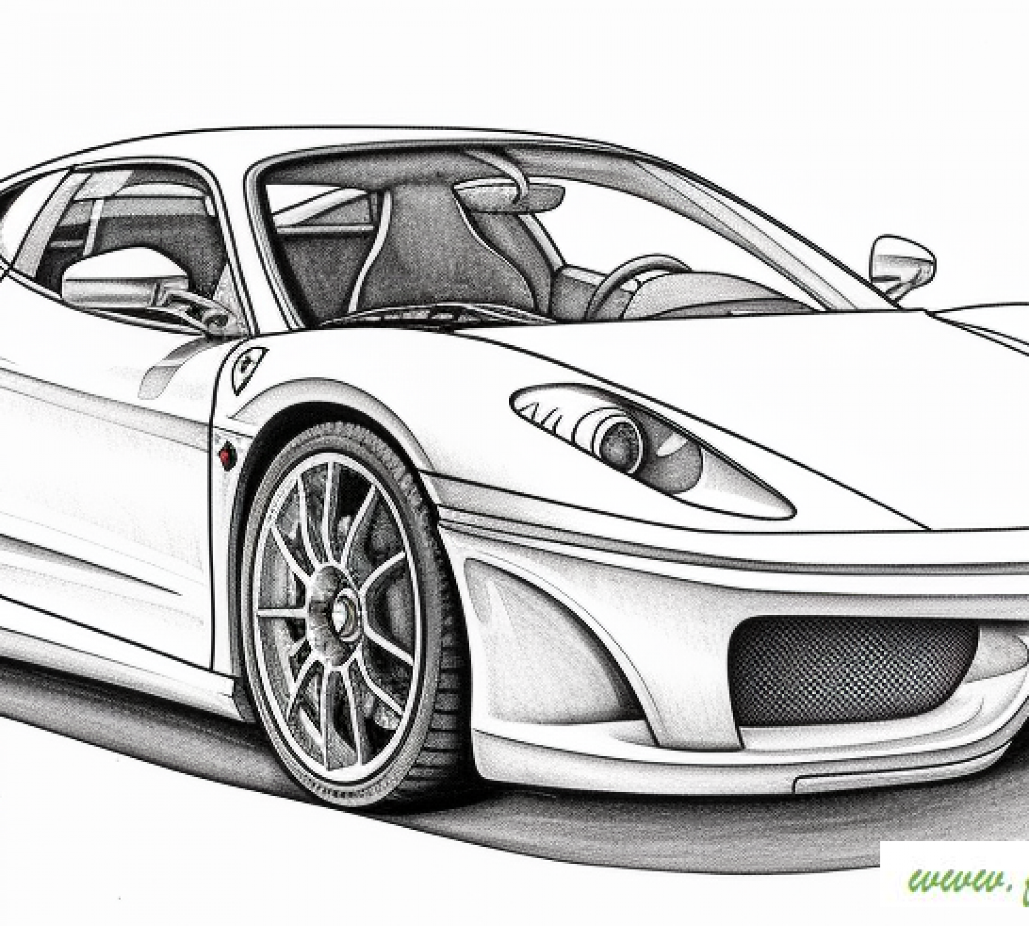 Ferarri Cars free printable coloring page