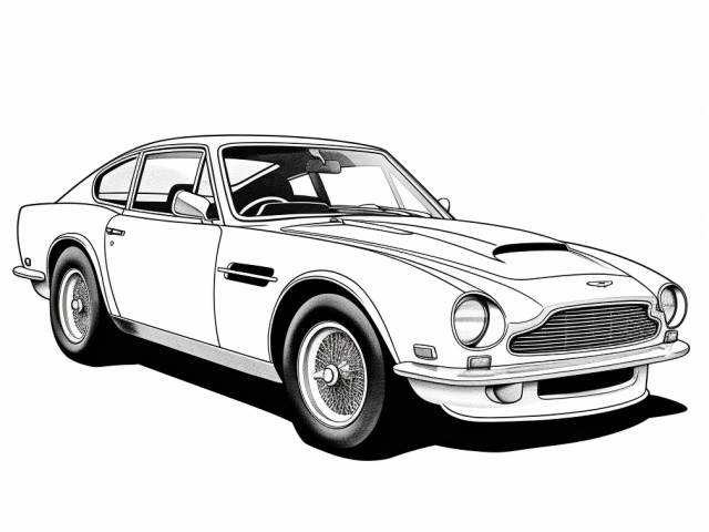 Aston Martin Free Printable Coloring Page