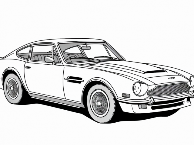 Aston Martin Free Printable Coloring Page