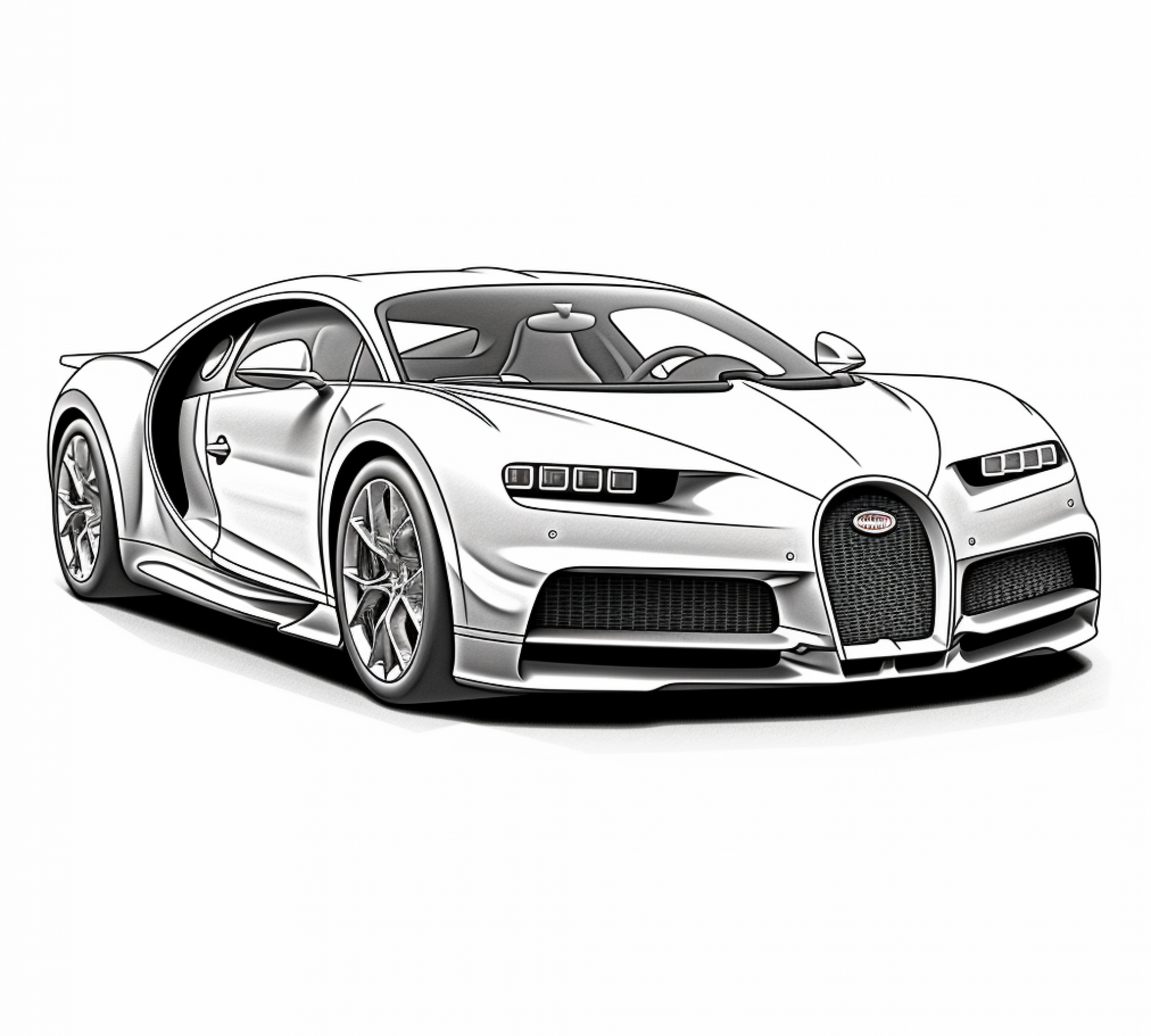 Bugatti Free race Car Coloring Page