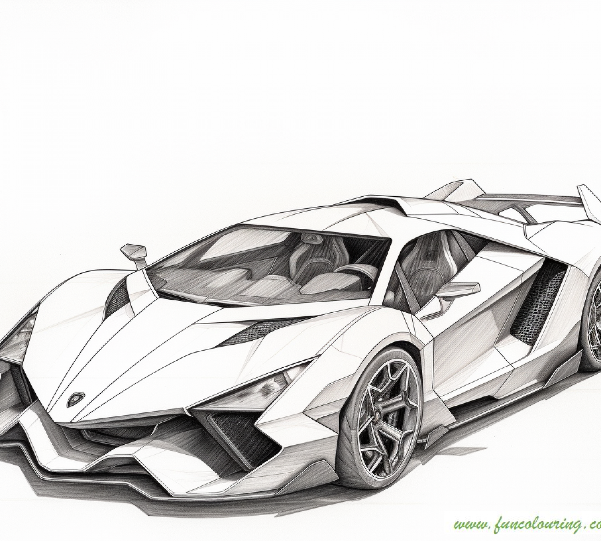 Lamborghini racing car Free Coloring Pages