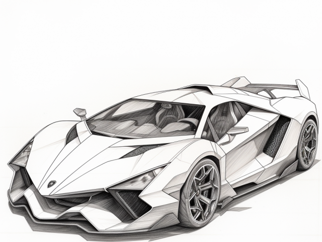 Lamborghini Free Coloring page