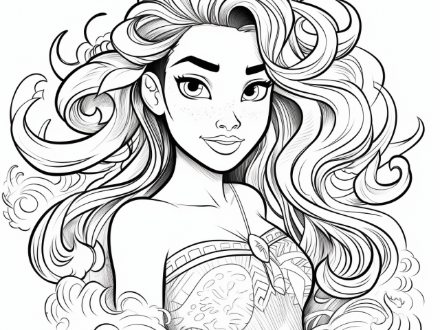 Free Printable Coloring Page of Moana