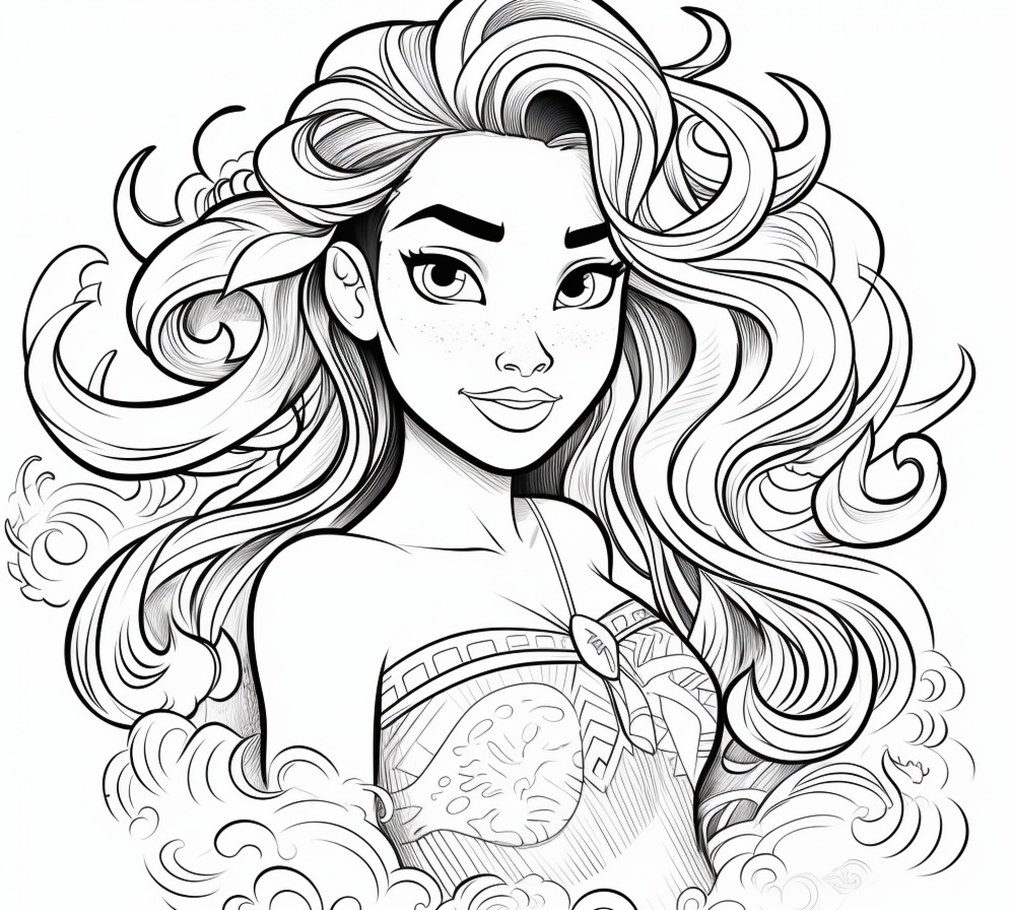 Free Coloring Page of Moana