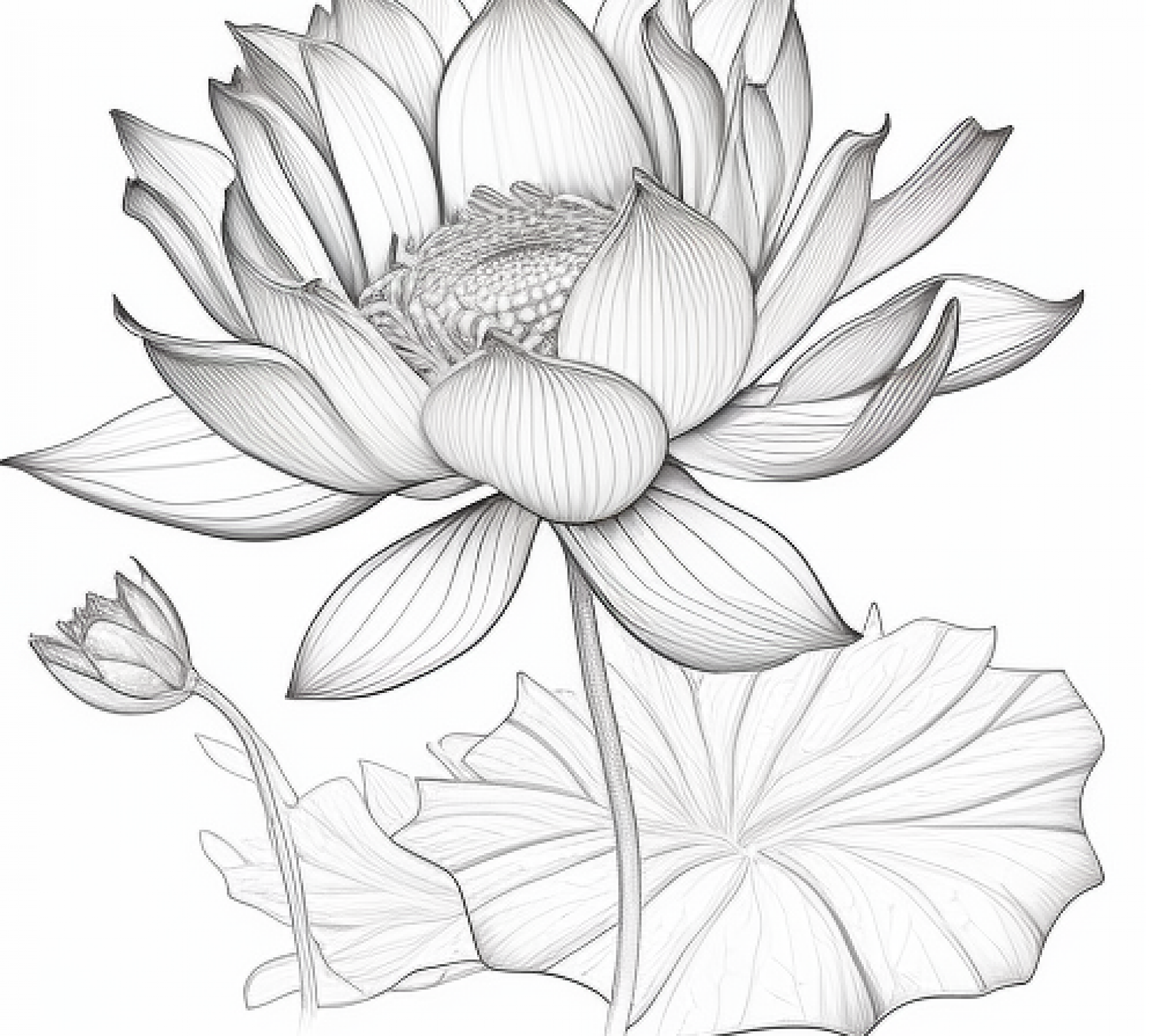 Free coloring pages of Lotus Flowers