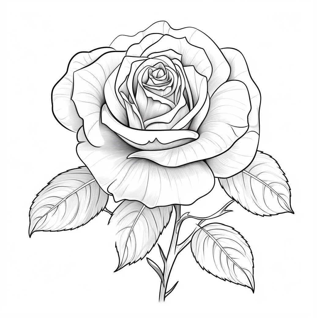Rose Flowers - Free Coloring Pages of Rose Flowers
