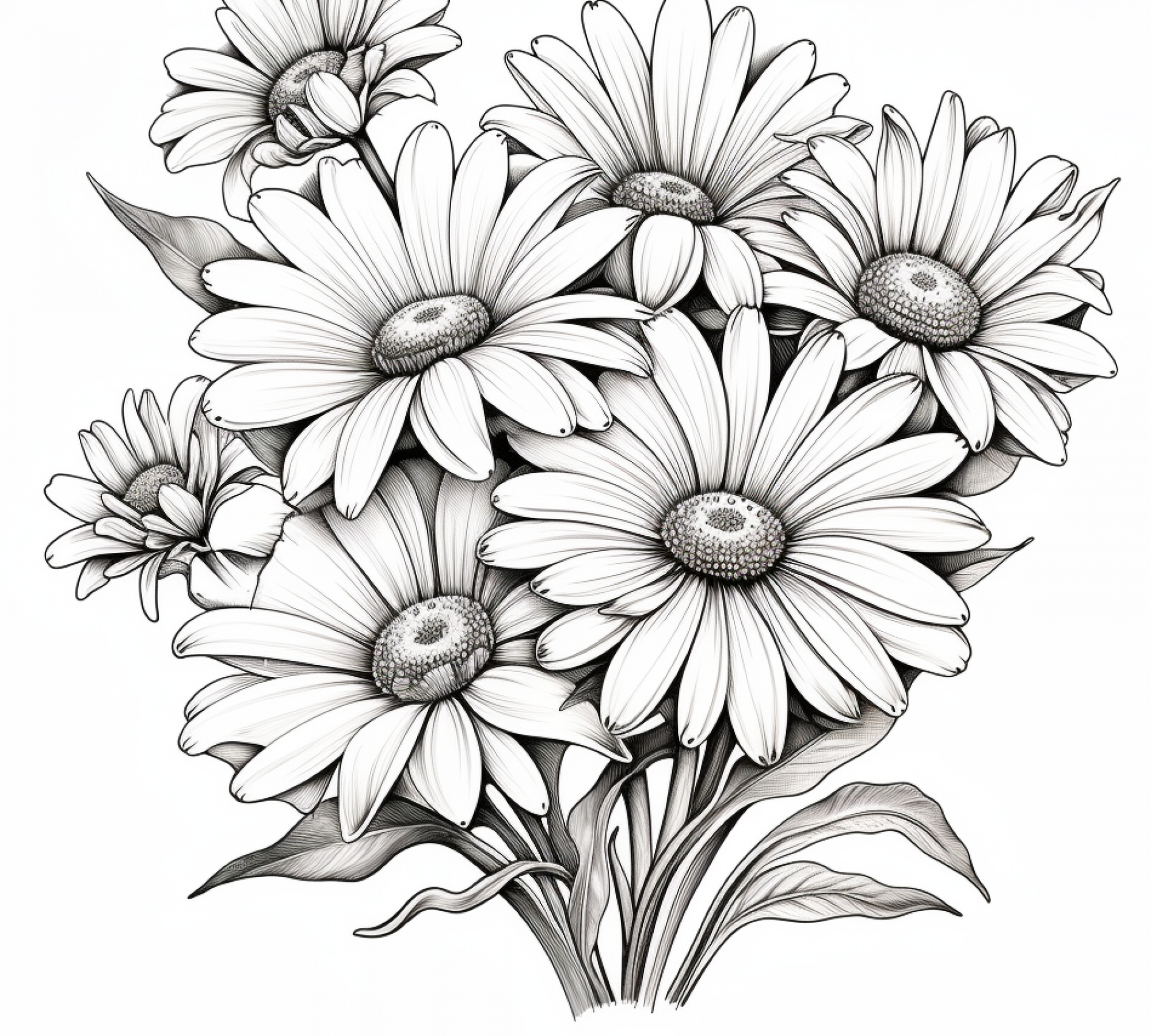 Free printable coloring page of Daisy Flower