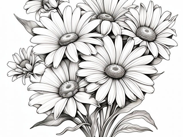 Free printable coloring pages of Daisy Flower