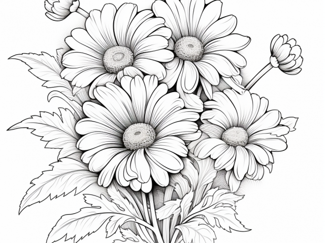 Free coloring page Daisy Flower