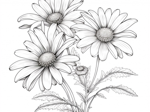 Free printable coloring page of Dasiy plant