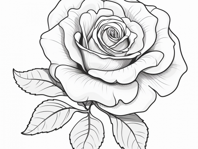 Free coloring page of White Rose Flower