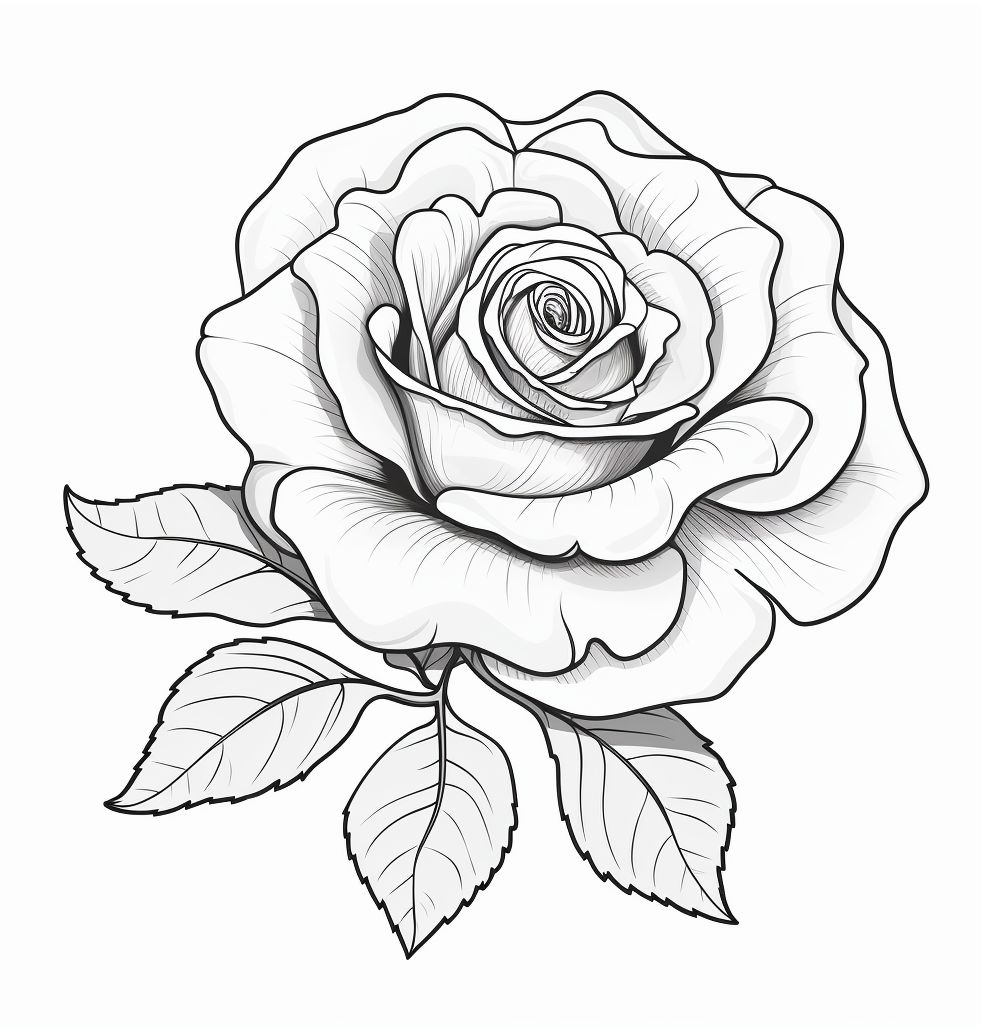 Rose Flowers - Free Coloring Pages of Rose Flowers