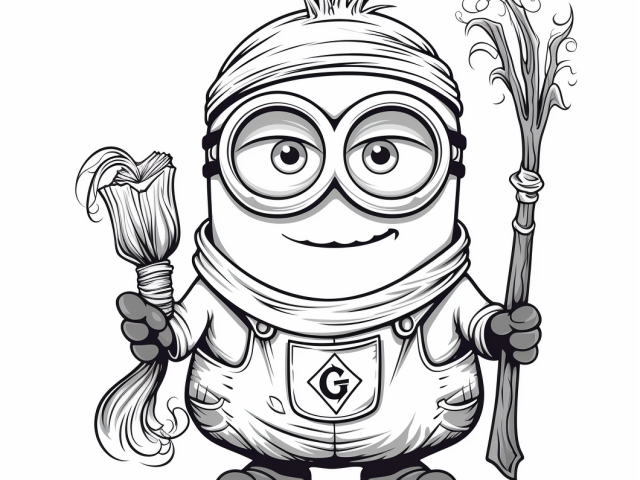 Free printable coloring page of Minions