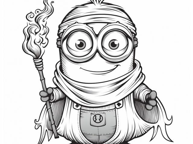 Free printable coloring page of Minions