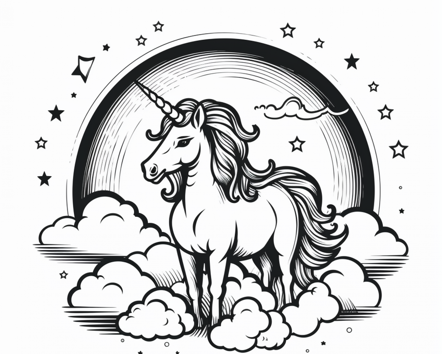 Free coloring pages of Unicorns