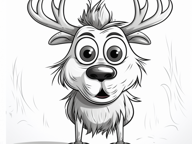Free coloring pages of Cartoon Reindeer