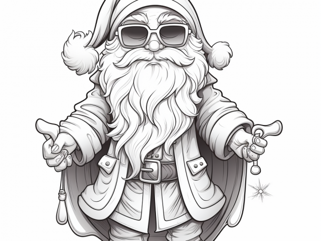 Free coloring page of Father Christmas