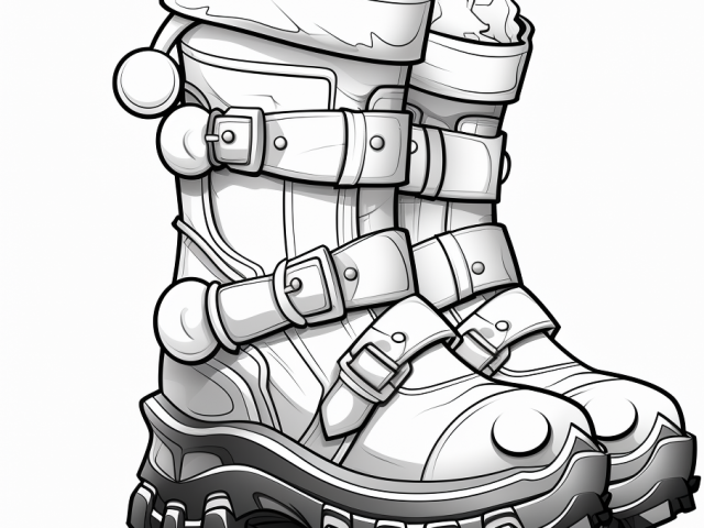Free printable coloring page of Father Christmas Boot