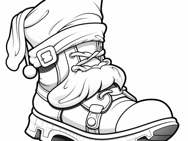 Free printable coloring page of Father Christmas Boot