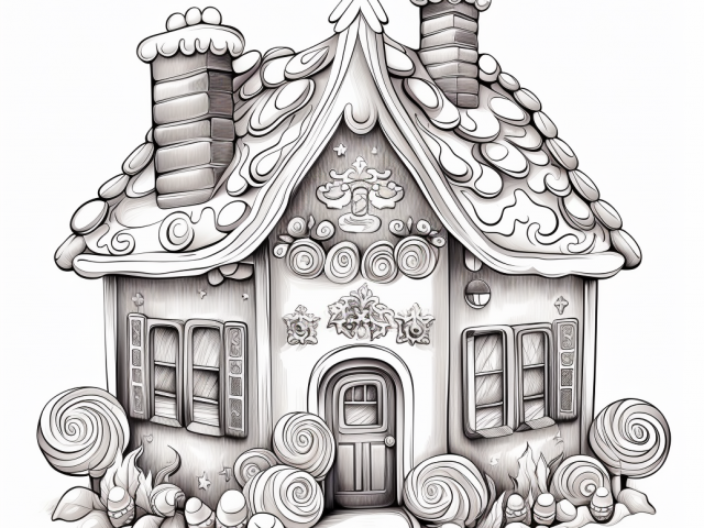 Free coloring pages of Christmas House