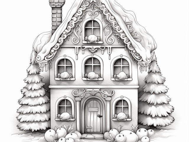 Coloring pages of Christmas House