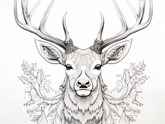 Free coloring pages of Christmas Reindeer