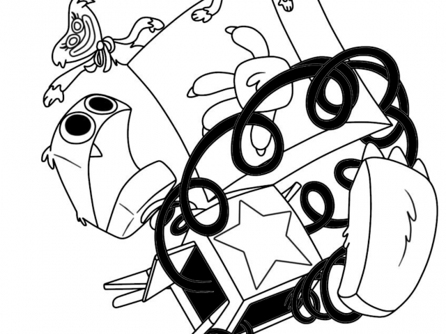 Free coloring page of a surprised Boxy Boo