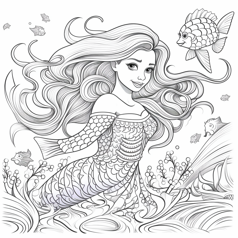 Free printable Coloring page of Ariel