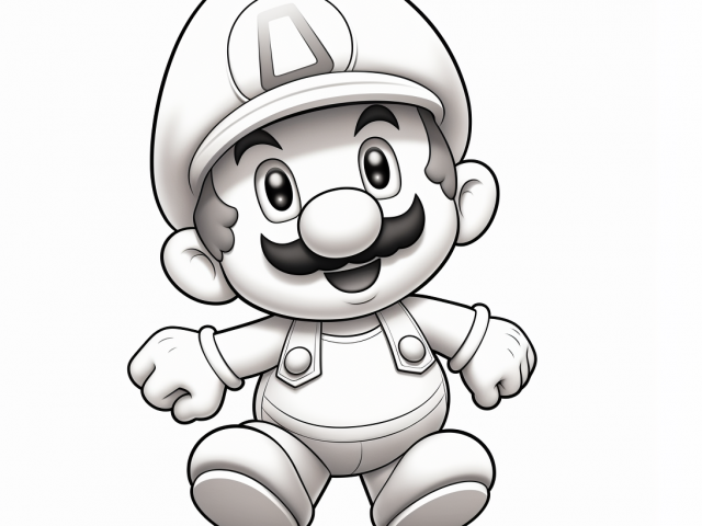 Free coloring page of Mario