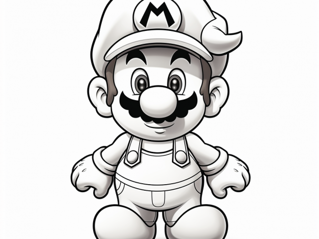 Free coloring page of Mario