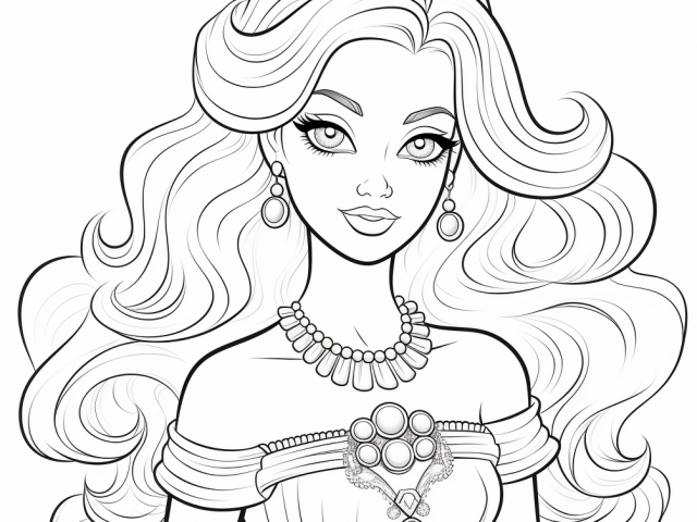 Free coloring pages of Barbie