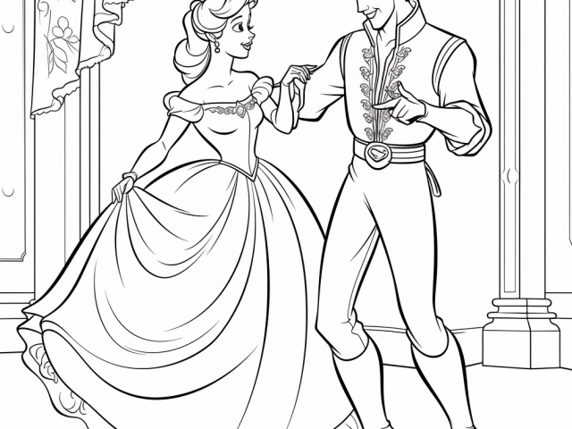 Coloring Page of Cinderella
