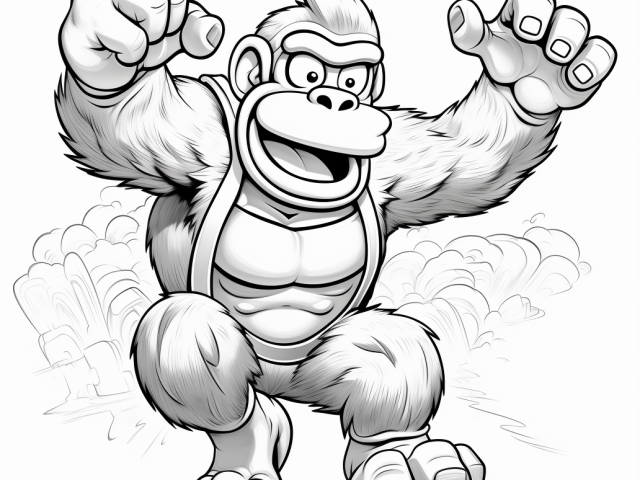 Free coloring page of Donkey Kong
