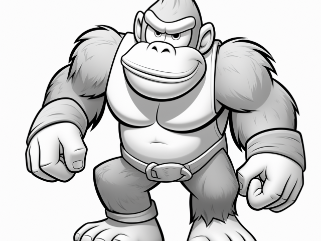 Free coloring page of Donkey Kong