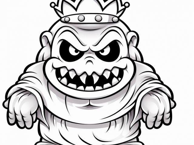 Free printable coloring page of King Boo In Supermario