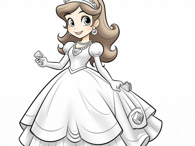 Free coloring page of Princess Daisy in Super Mario