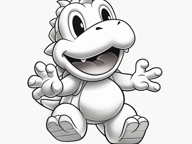 Free coloring pages of Yoshi in Super Mario