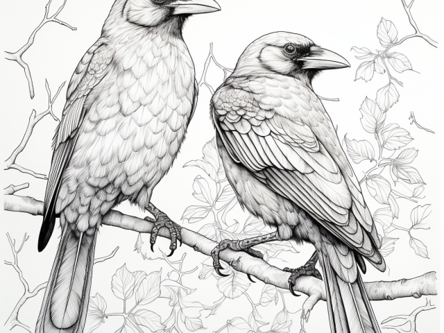 Free printable coloring pages of Crows
