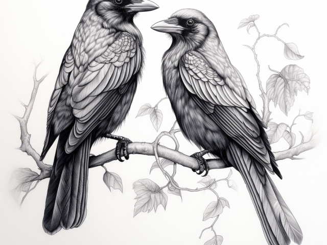 Free coloring pages of Crows