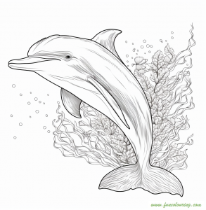 Free printable coloring page of Dolphins