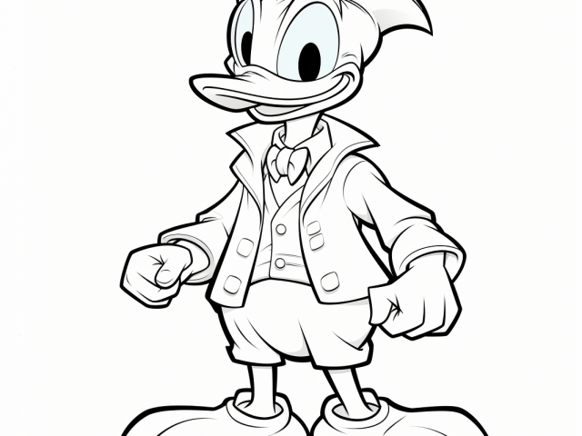 Free printable coloring page of Donald Duck