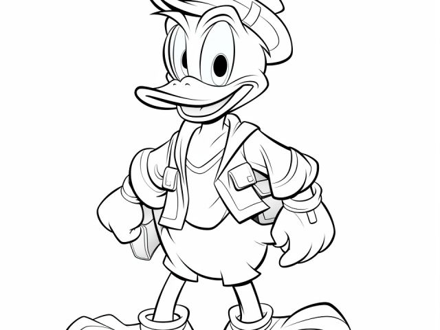 Free printable coloring page of Donald Duck