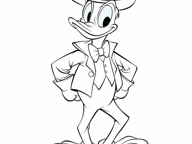 Free printable coloring page of Donald Duck