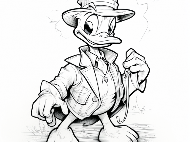 Free printable coloring page of Donald Duck