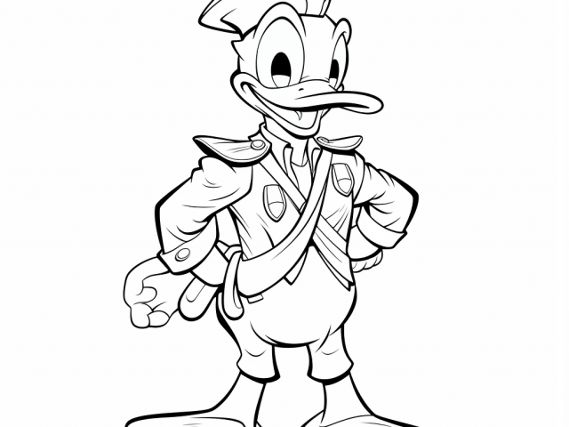 Free printable coloring page of Donald Duck