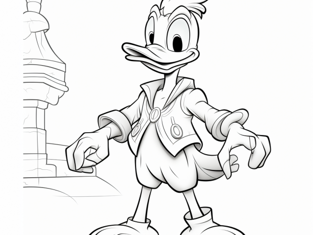 Free printable coloring page of Donald Duck