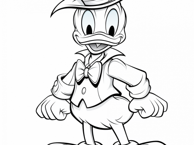 Free printable coloring page of Donald Duck