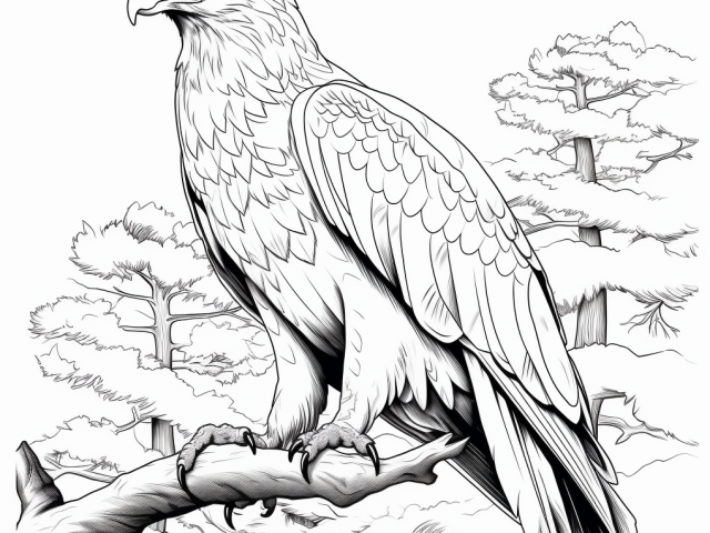 Free printable coloring page of Eagle