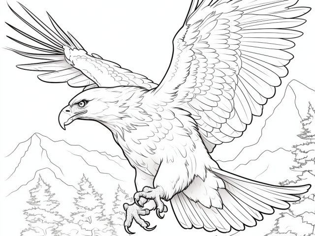 Free printable coloring page of Eagle